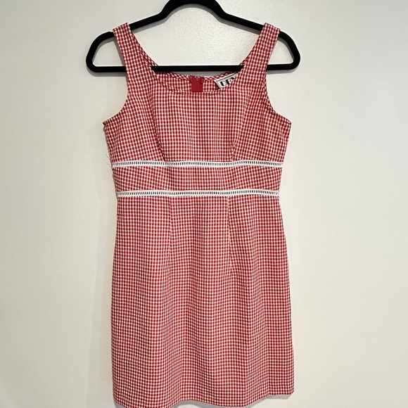 Dby Dresses & Skirts - DBY 90's Vintage Red Gingham Checked Mini Dress Retro Boho Chic Summer Dress S‎